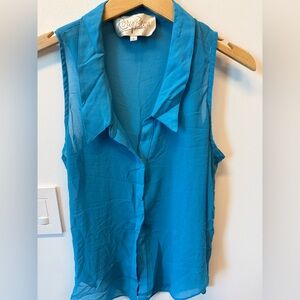 Blue sleeveless Rory Beca blouse size S